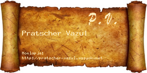 Pratscher Vazul névjegykártya